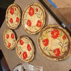 EUC set of 5 Dinner Plate 11" Fields of Provence by Ambiance no chips